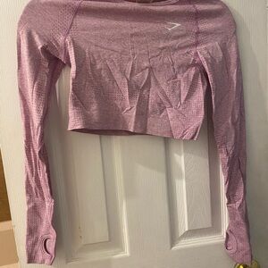 Women's Purple Long Sleeve Crop Top